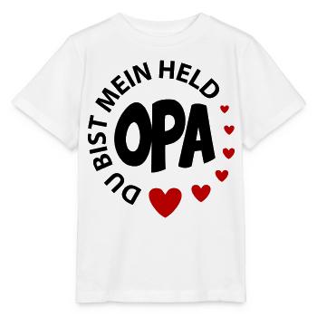Baby Kinder Opa ist mein Held Bester Opa - Stanley/Stella Kinder T-Shirt MINI CREATOR  - Weiß - Vorne - Maike (125cm)