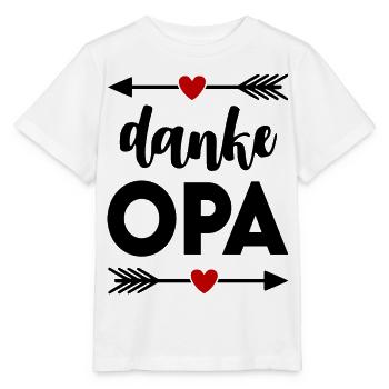 Baby Kinder Sprüche Danke Opa - Stanley/Stella Kinder T-Shirt MINI CREATOR  - Weiß - Vorne - Maike (125cm)