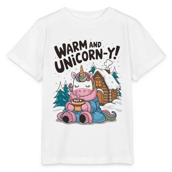 Warm und einhornartig! - Stanley/Stella Kinder T-Shirt MINI CREATOR  - Weiß - Vorne - Maike (125cm)