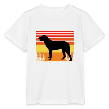 Cao De Castro Laboreiro Hund Silhouette Retro Sonne - Stanley/Stella Kinder T-Shirt MINI CREATOR  - Weiß - Vorne - Maike (125cm)
