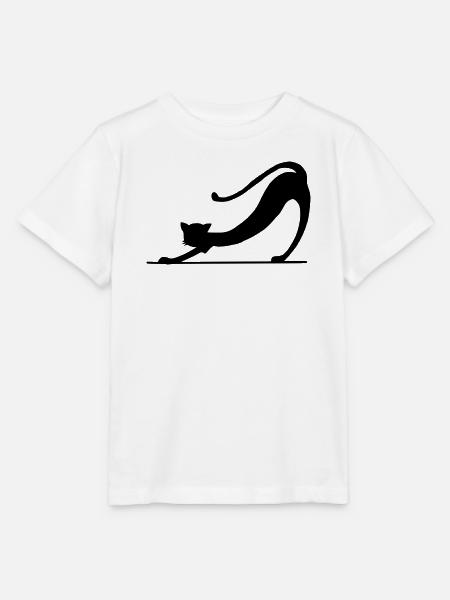 Schwarze Katze Silhouette - Stanley/Stella Kinder T-Shirt MINI CREATOR - Weiß