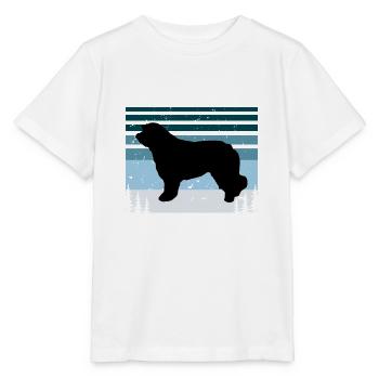 Katalanischer Schäferhund Hundeliebhaber Silhouette Retro Sonnenuntergang - Stanley/Stella Kinder T-Shirt MINI CREATOR  - Weiß - Vorne - Maike (125cm)