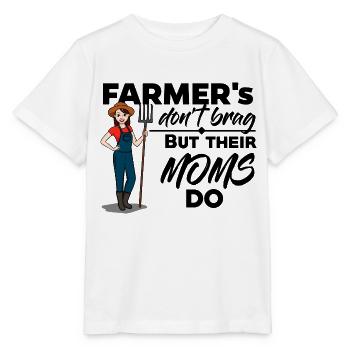 Farmers don't brag, but their Moms do - Stanley/Stella Kinder T-Shirt MINI CREATOR  - Weiß - Vorne - Maike (125cm)