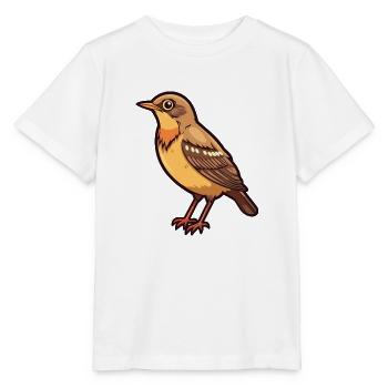 Drossel Cartoon Kawaii Aquarell Illustration - Stanley/Stella Kinder T-Shirt MINI CREATOR  - Weiß - Vorne - Maike (125cm)