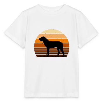 Cao De Castro Laboreiro Hund Silhouette Retro Sonne - Stanley/Stella Kinder T-Shirt MINI CREATOR  - Weiß - Vorne - Maike (125cm)