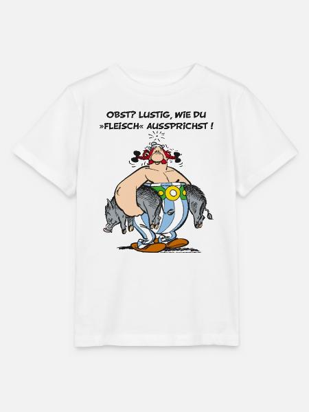 Obelix: Obst? Lustig wie du "Fleisch" aussprichst! - Stanley/Stella Kinder T-Shirt MINI CREATOR  - Weiß