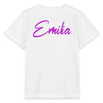 Emilia Neon Script - Stanley/Stella Kinder T-Shirt MINI CREATOR  - Weiß - Vorne - Maike (125cm)