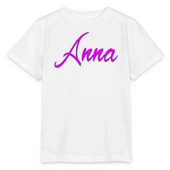 Anna Neon Schrift - Stanley/Stella Kinder T-Shirt MINI CREATOR  - Weiß - Vorne - Maike (125cm)