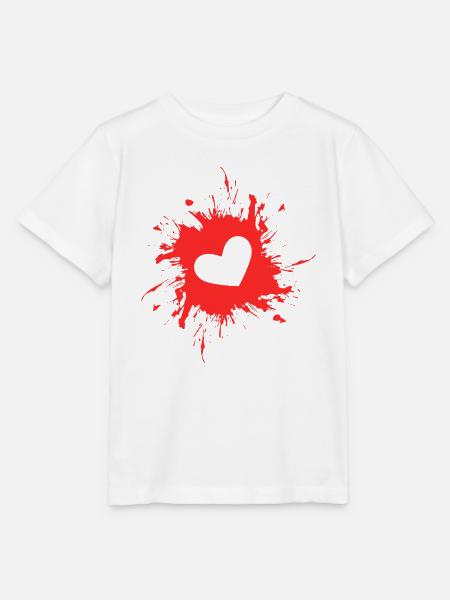 Herz Fleck Tinte rot - Stanley/Stella Kinder T-Shirt MINI CREATOR  - Weiß
