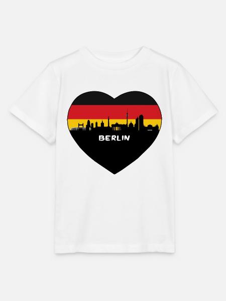 Flaggen-Skyline-Reise-Andenken Berlin-Deutschland - Stanley/Stella Kinder T-Shirt MINI CREATOR  - Weiß