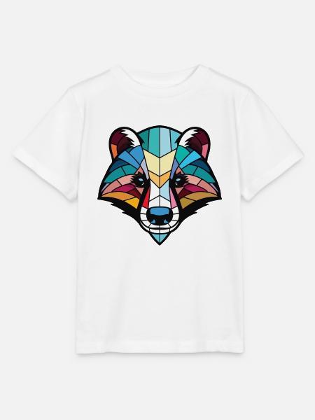 Dachs Buntes Aquarell Tier Haustier Illustration - Stanley/Stella Kinder T-Shirt MINI CREATOR - Weiß