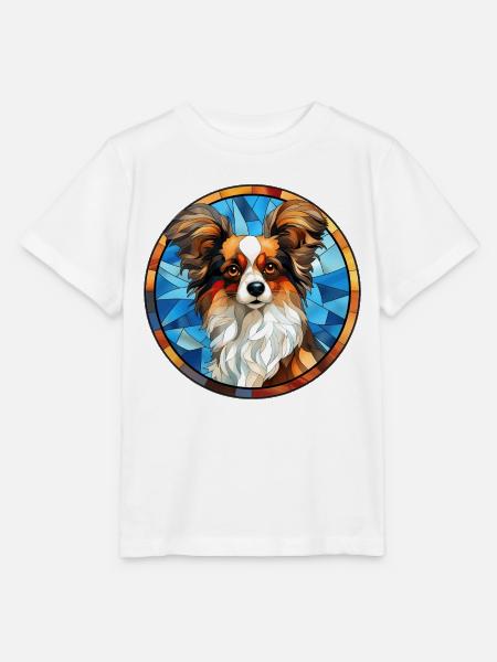Papillon Hunderasse Aquarellglas - Stanley/Stella Kinder T-Shirt MINI CREATOR - Weiß