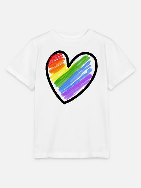Regenbogenfahne LGBTQ Herz - Stanley/Stella Kinder T-Shirt MINI CREATOR - Weiß