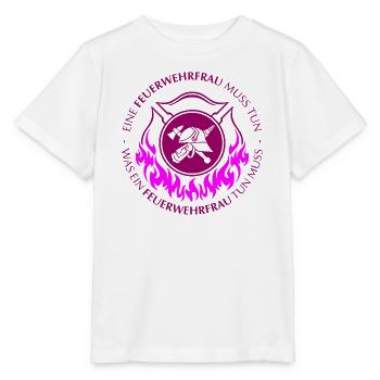Eine Feuerwehrfrau muss tun - Stanley/Stella Kinder T-Shirt MINI CREATOR  - Weiß - Vorne - Maike (125cm)