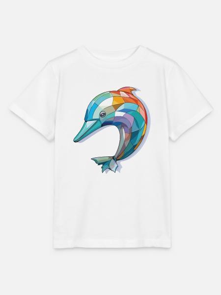 Delphin Bunte Aquarell-Tierillustration - Stanley/Stella Kinder T-Shirt MINI CREATOR  - Weiß