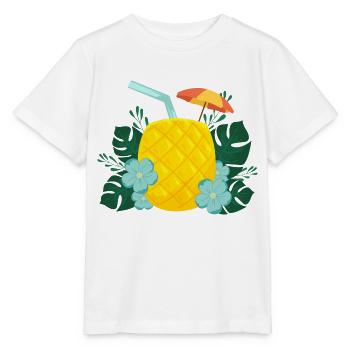 Ananas Drink - Tropischer Cocktail Sommer - Stanley/Stella Kinder T-Shirt MINI CREATOR  - Weiß - Vorne - Maike (125cm)