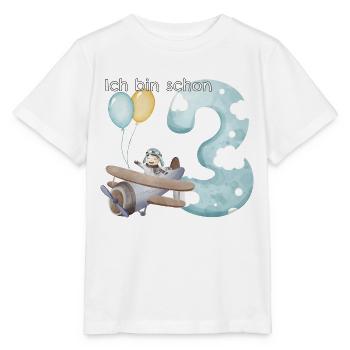 3. Geburtstag Flugzeug Pilot - Stanley/Stella Kinder T-Shirt MINI CREATOR  - Weiß - Vorne - Maike (125cm)