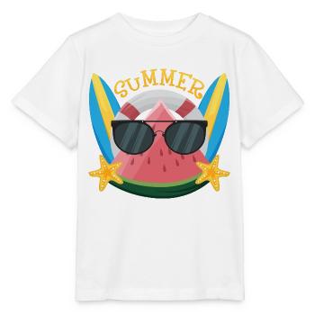 Summer Wassermelone mit Sonnenbrille - Stanley/Stella Kinder T-Shirt MINI CREATOR  - Weiß - Vorne - Maike (125cm)