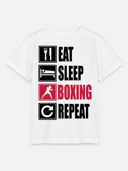 Eat-Sleep-Boxing-Repeat - Stanley/Stella Kinder T-Shirt MINI CREATOR  - Weiß