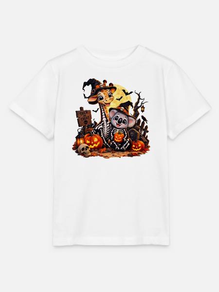 Giraffen- und Koala-Halloween-Skelette - Stanley/Stella Kinder T-Shirt MINI CREATOR - Weiß