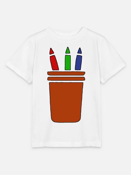 Buntstifte im Topf - Stanley/Stella Kinder T-Shirt MINI CREATOR - Weiß