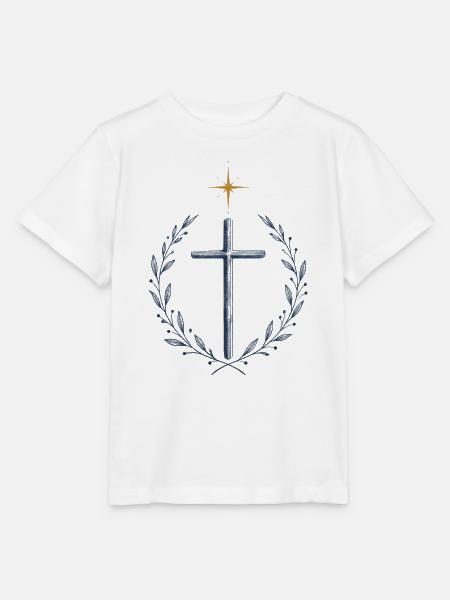Kreuzkranz mit Sternenkrone - Stanley/Stella Kinder T-Shirt MINI CREATOR  - Weiß