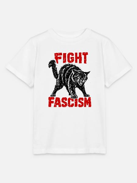 Fight Fascism Katze Antifaschismus Punk Statement - Stanley/Stella Kinder T-Shirt MINI CREATOR - Weiß