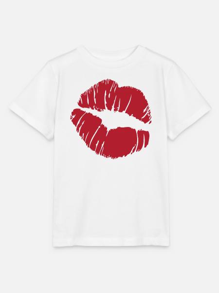 Red Lip Kiss - Stanley/Stella Kinder T-Shirt MINI CREATOR  - Weiß