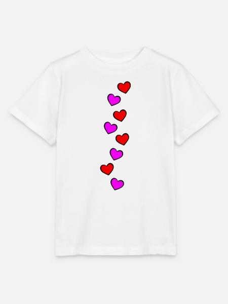Herzen Rot Pink Vertikal Symbol - Stanley/Stella Kinder T-Shirt MINI CREATOR  - Weiß