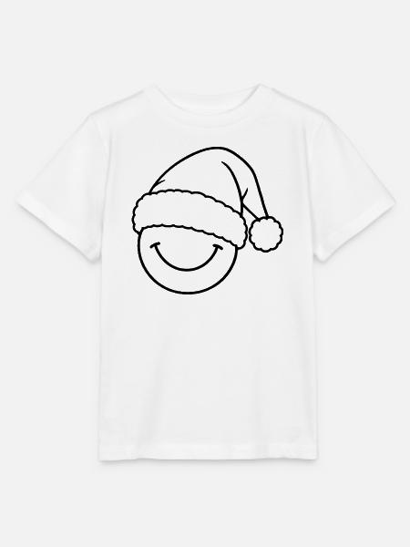 Smile mit Weihnachtsmütze - Stanley/Stella Kinder T-Shirt MINI CREATOR - Weiß