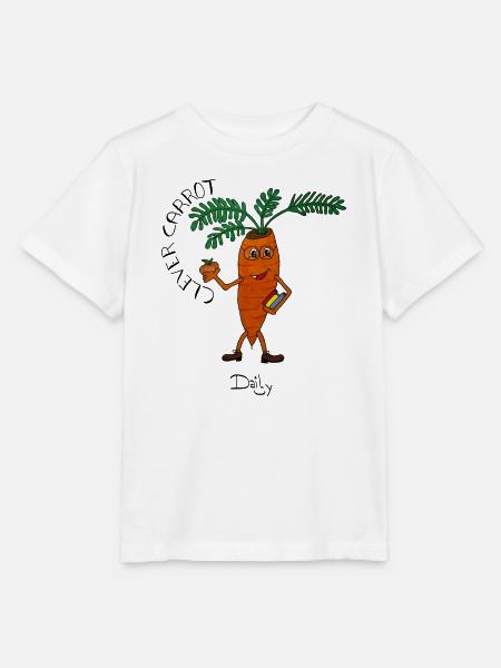 CleverCarrot – schlaue Karotte mit Büchern - Stanley/Stella Kinder T-Shirt MINI CREATOR - Weiß