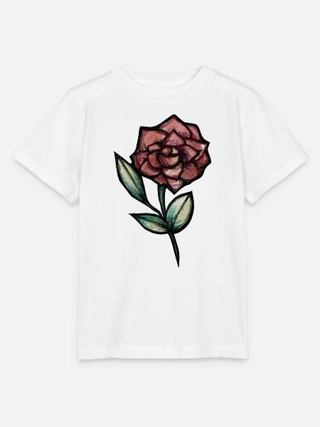 Crimson Rose Aquarell-Skizze - Stanley/Stella Kinder T-Shirt MINI CREATOR  - Weiß