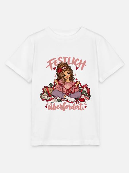 Lustiger Weihnachsspruch - festlich überfordert - Stanley/Stella Kinder T-Shirt MINI CREATOR  - Weiß