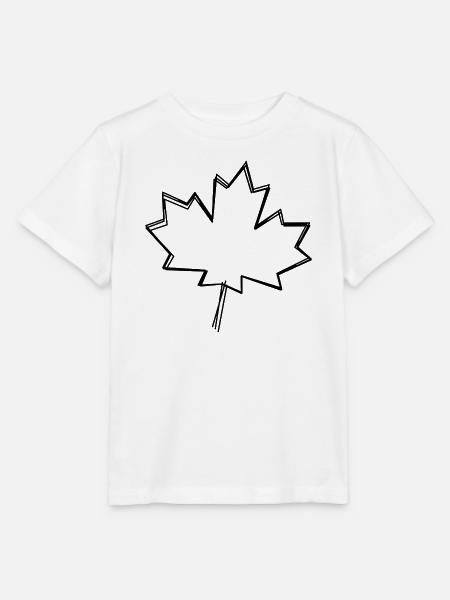 Ahornblatt handgezeichnet - Stanley/Stella Kinder T-Shirt MINI CREATOR - Weiß