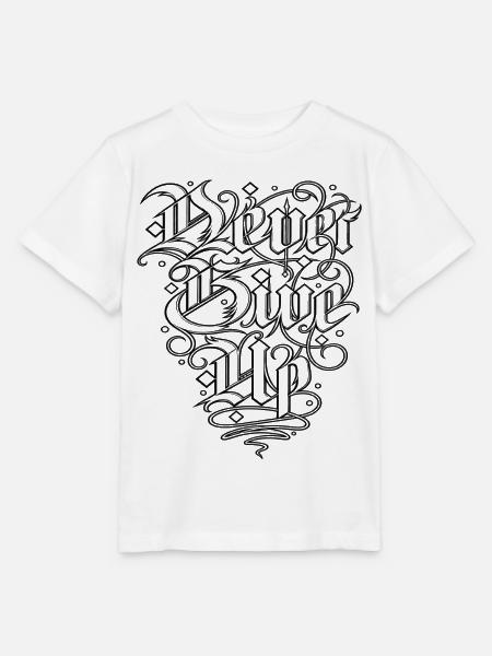Never give up - Stanley/Stella Kinder T-Shirt MINI CREATOR - Weiß
