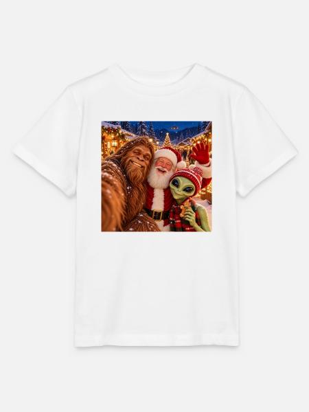 Bigfoot Alien Weihnachtsselfie - Stanley/Stella Kinder T-Shirt MINI CREATOR - Weiß
