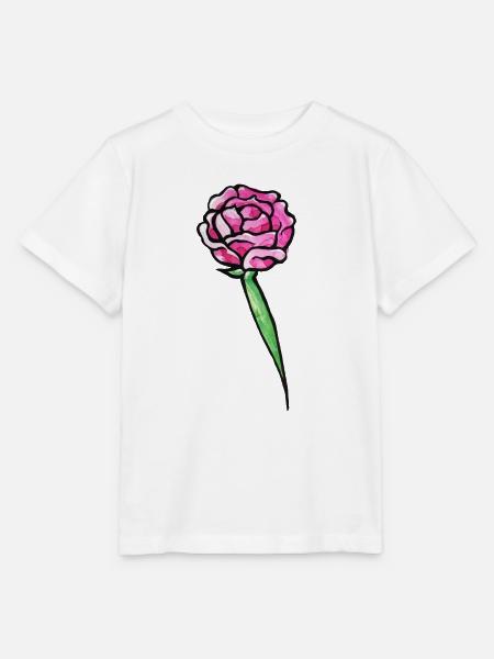 Rosa Aquarell Rosenblüte - Stanley/Stella Kinder T-Shirt MINI CREATOR - Weiß