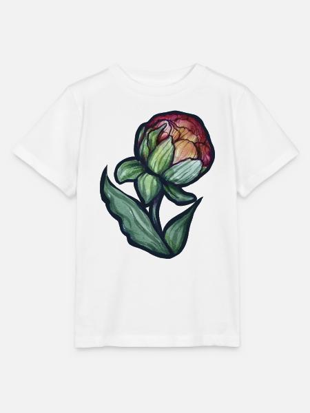 Aquarell Pfingstrosenblüte - Stanley/Stella Kinder T-Shirt MINI CREATOR  - Weiß