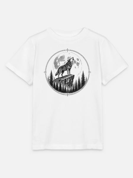 Wolf im Dunkelwald Emblem - Stanley/Stella Kinder T-Shirt MINI CREATOR - Weiß