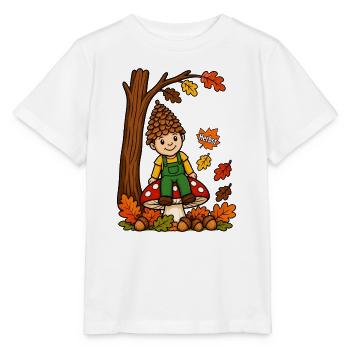EG Herbst Männlein Tannenzapfen Kind Eicheln Wald - Stanley/Stella Kinder T-Shirt MINI CREATOR  - Weiß - Vorne - Maike (125cm)