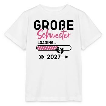 Große Schwester 2027 - Stanley/Stella Kinder T-Shirt MINI CREATOR  - Weiß - Vorne - Maike (125cm)