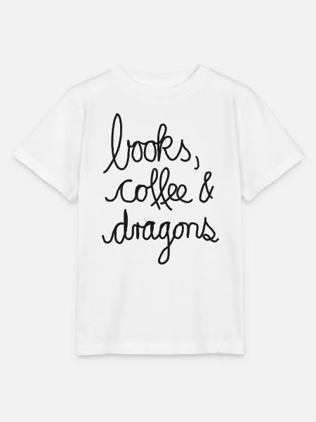 Books, Coffee & Dragons – Design für Leseratten - Stanley/Stella Kinder T-Shirt MINI CREATOR - Weiß