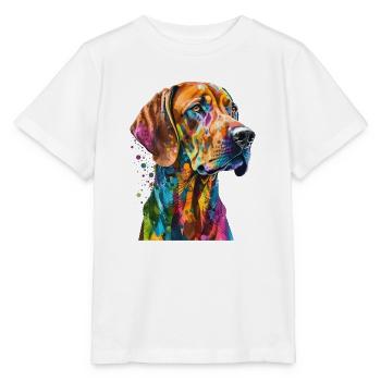 Rhodesian Ridgeback Bunte Pop Art Splash Art Hund - Stanley/Stella Kinder T-Shirt MINI CREATOR  - Weiß - Vorne - Maike (125cm)