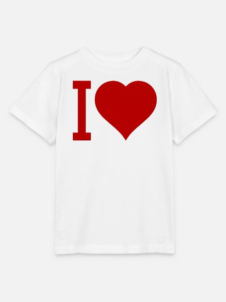 Ich liebe Herz-Icon Typografie - Stanley/Stella Kinder T-Shirt MINI CREATOR  - Weiß