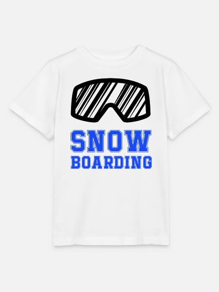 Snowboard Schriftzug Blau - Stanley/Stella Kinder T-Shirt MINI CREATOR - Weiß