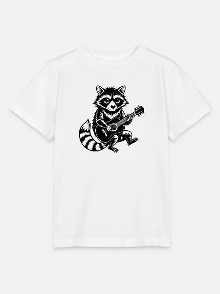 Waschbär spielt Gitarre - Stanley/Stella Kinder T-Shirt MINI CREATOR - Weiß