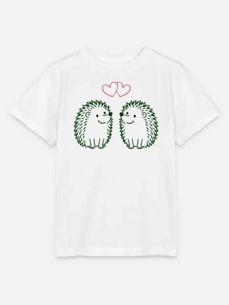 Herzchen-Igel Duo Liebesillustration - Stanley/Stella Kinder T-Shirt MINI CREATOR  - Weiß