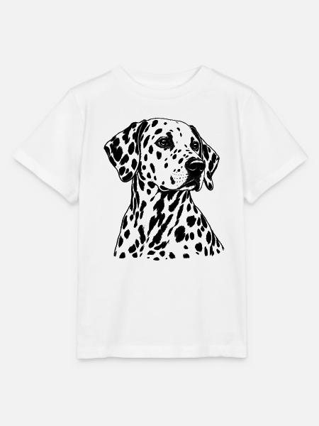 Dalmatiner – Schwarz Weiß Hundeporträt - Stanley/Stella Kinder T-Shirt MINI CREATOR  - Weiß