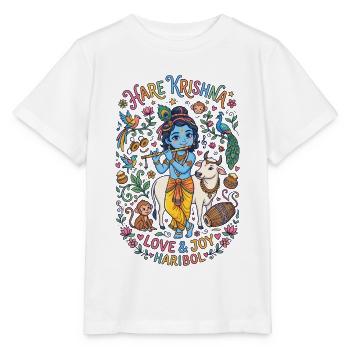 Cute Krishna Doodle – Hare Krishna Love & Joy  - Stanley/Stella Kinder T-Shirt MINI CREATOR  - Weiß - Vorne - Maike (125cm)