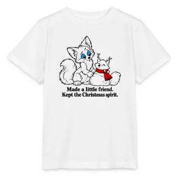Christmas Fox macht einen kleinen Schneefreund - Stanley/Stella Kinder T-Shirt MINI CREATOR  - Weiß - Vorne - Maike (125cm)